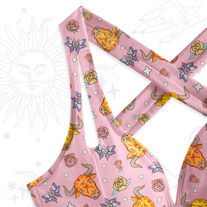 Purplehecate Taurus Spirit Zodiac One-Piece Swimsuit