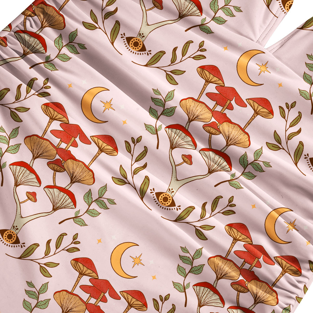 Purplehecate Psychedelic Mushrooms One-Piece Swimsuit