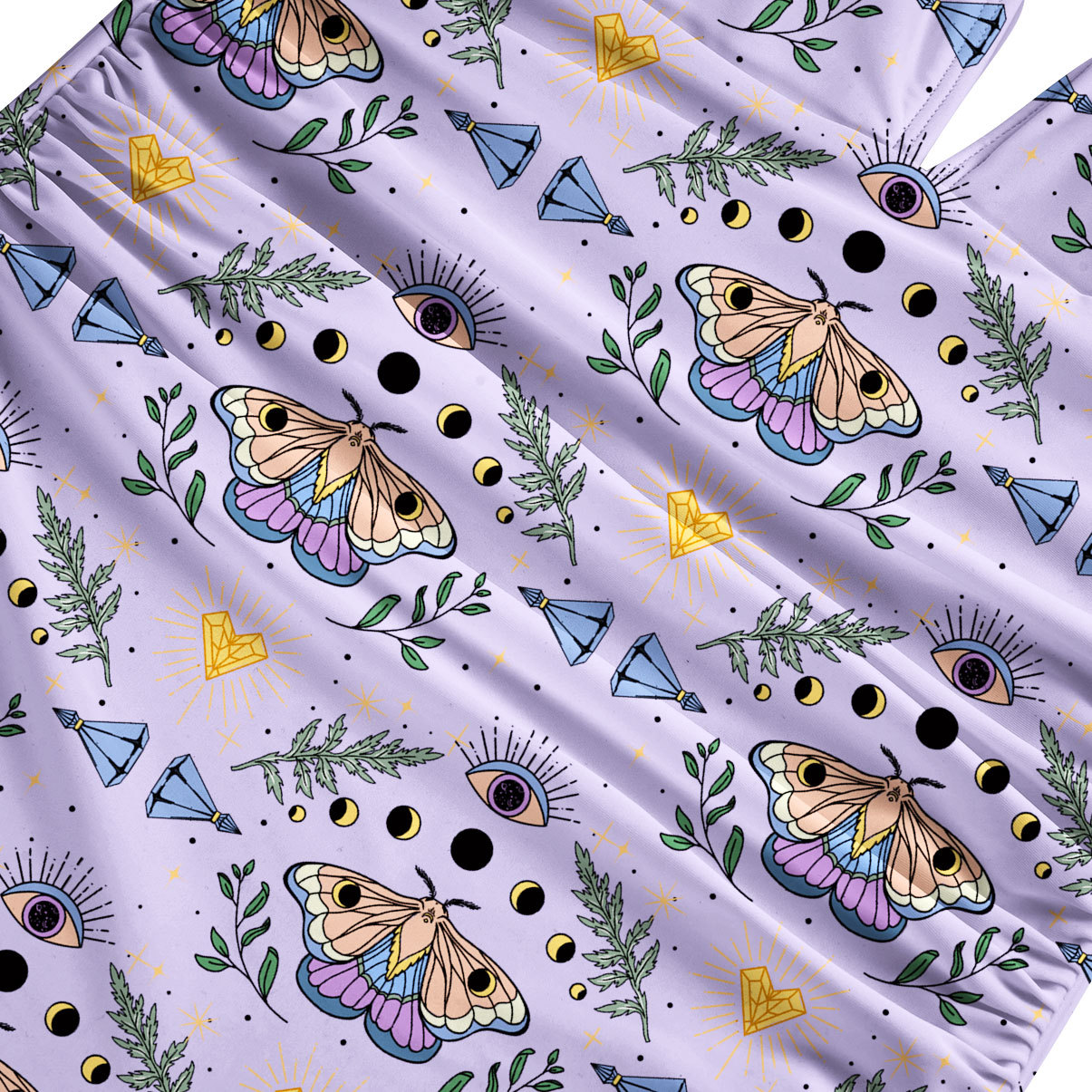 Purplehecate Luna Moth Witch One-Piece Swimsuit