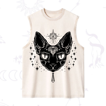 Purplehecate Three Eyed Sphynx Cat Washed Tank