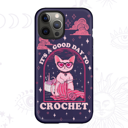 Purplehecate It's A Good Day To Crochet Crop Phone Case