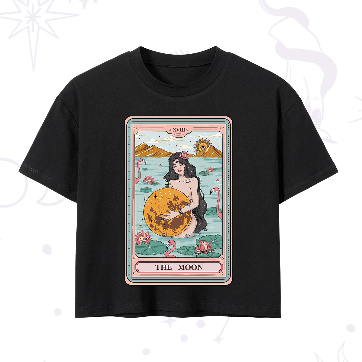 Purplehecate The Moon Goddess Tarot Crop T-Shirt