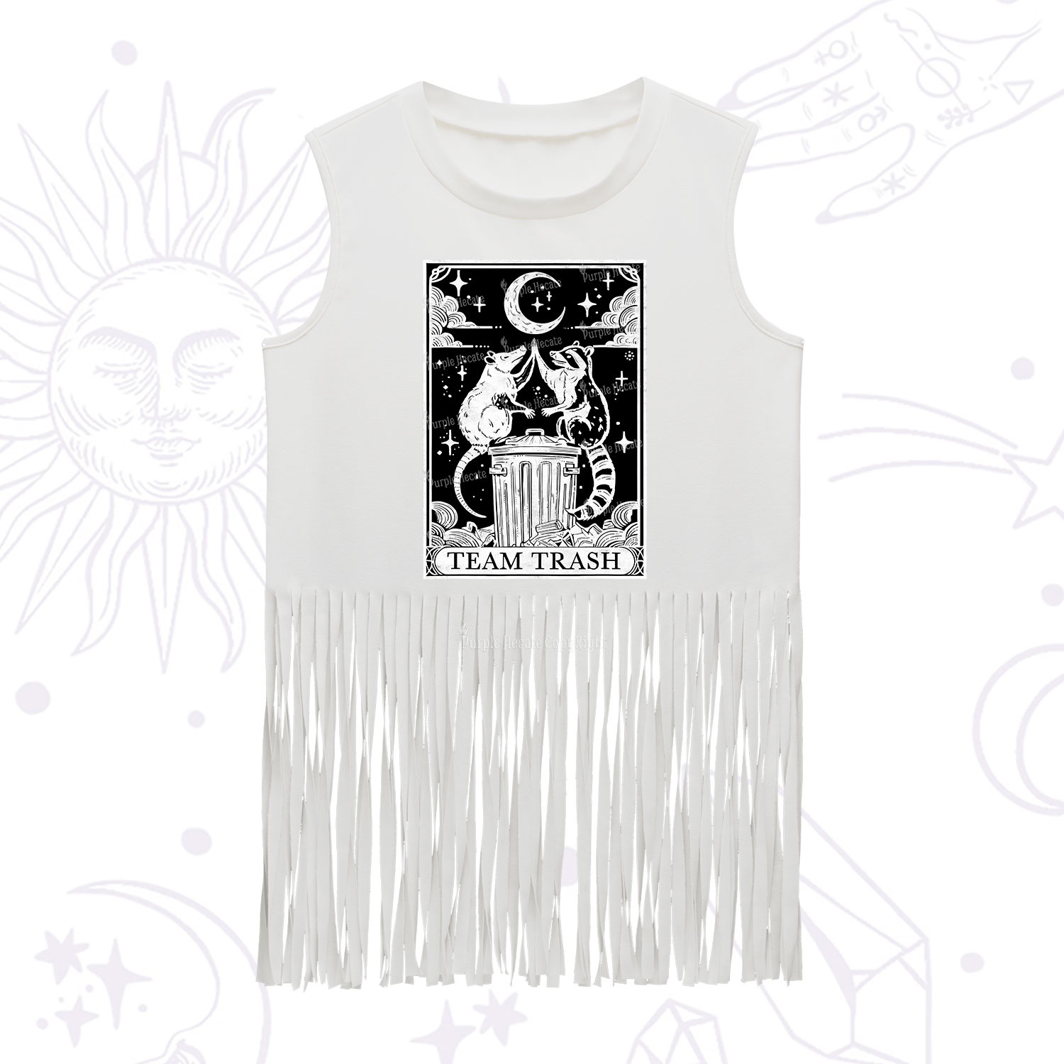 Purplehecate The Team Trash Tarot Fringe Tank Top