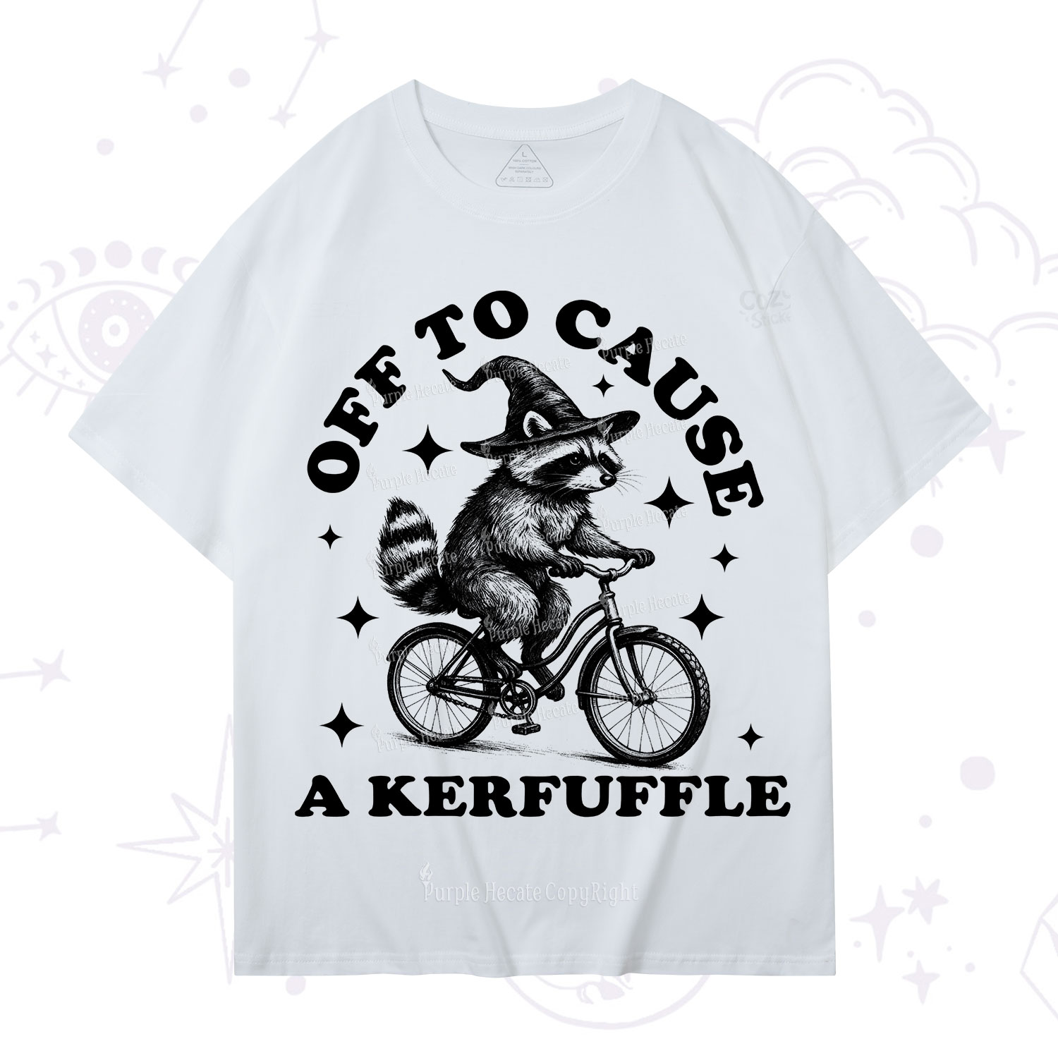Purplehecate Off to Cause a Kerfuffle Raccoon T-Shirt