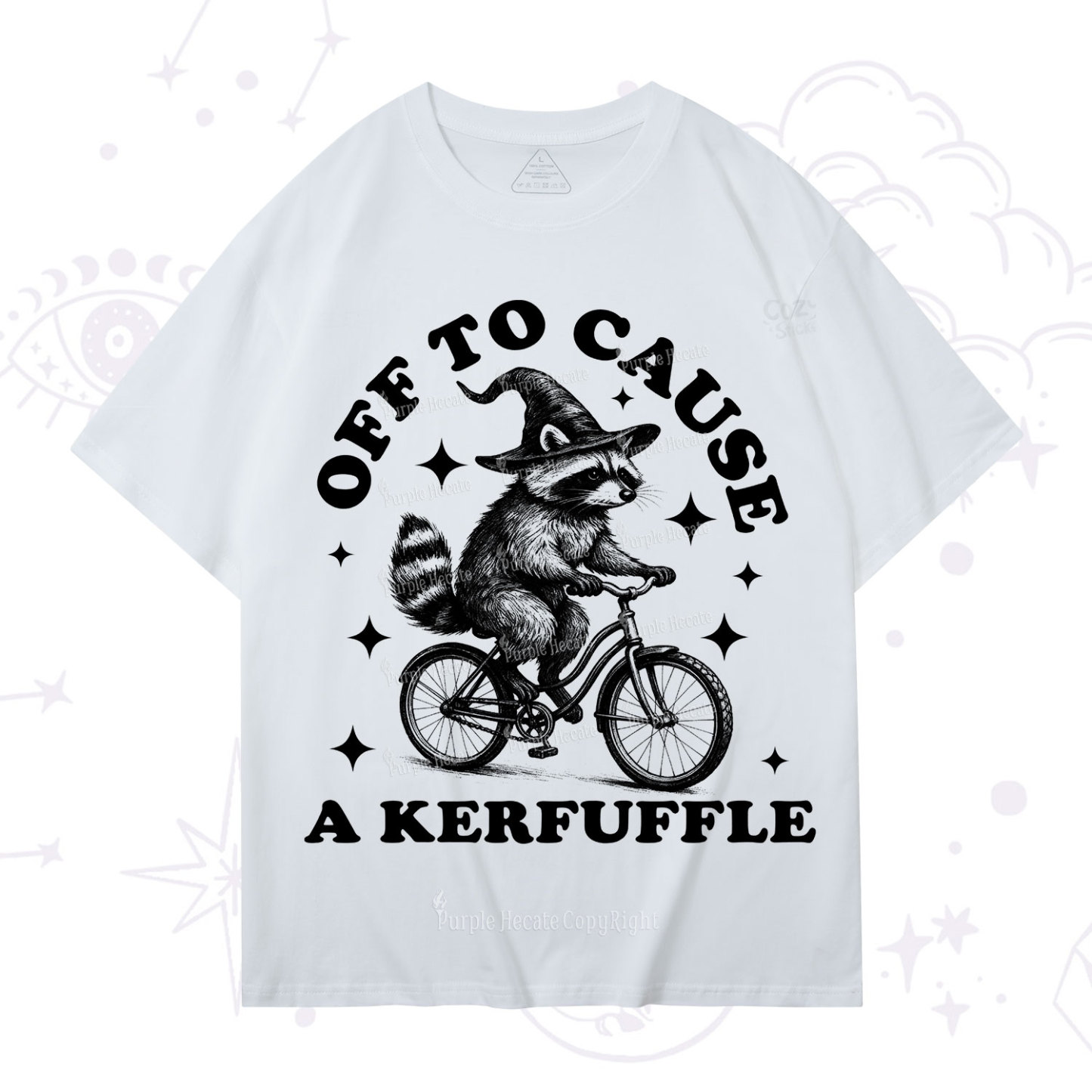 Purplehecate Off to Cause a Kerfuffle Raccoon T-Shirt