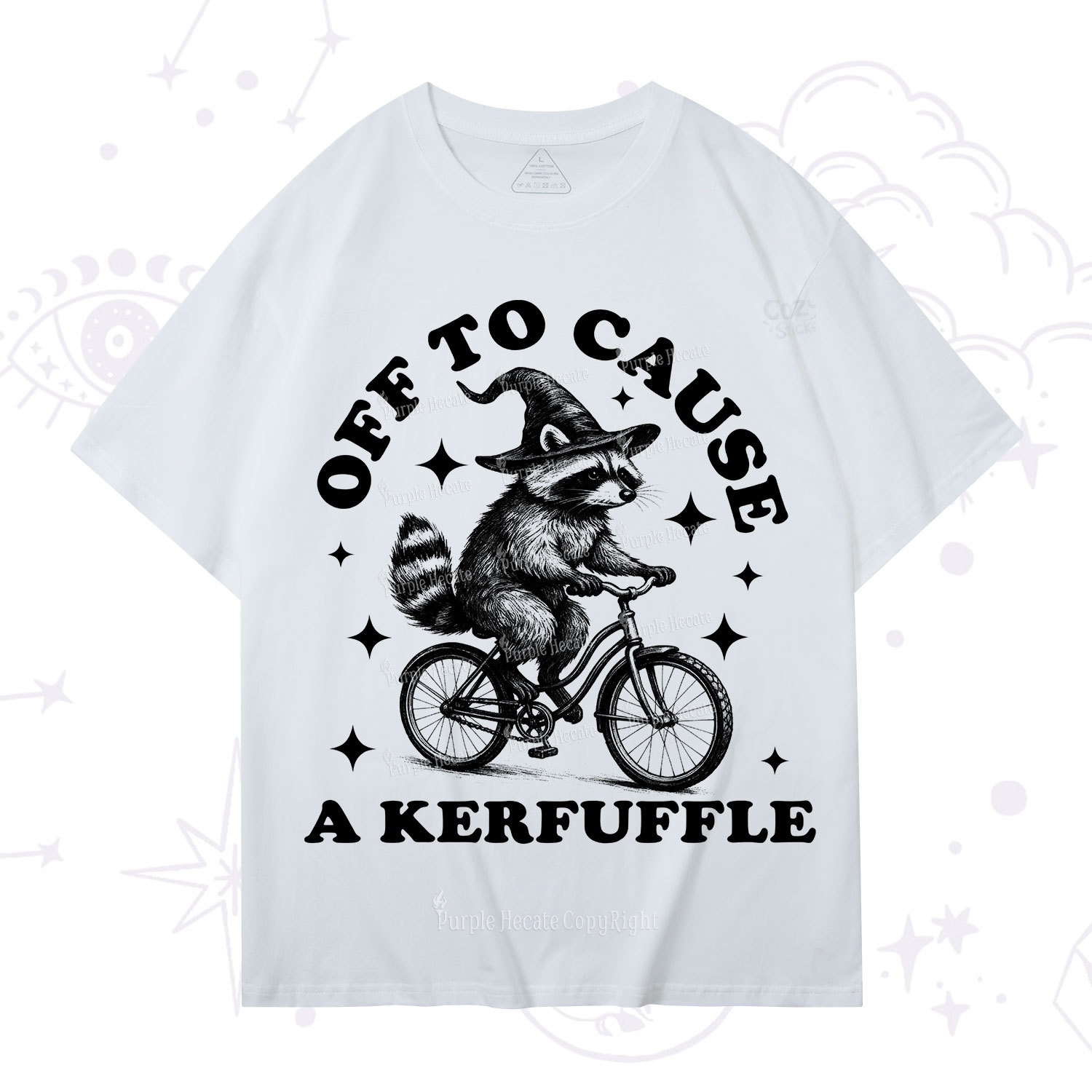 Purplehecate Off to Cause a Kerfuffle Raccoon T-Shirt