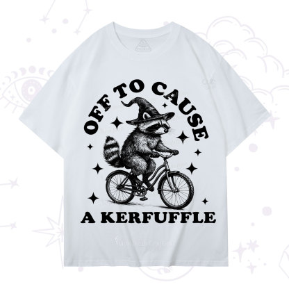 Purplehecate Off to Cause a Kerfuffle Raccoon T-Shirt