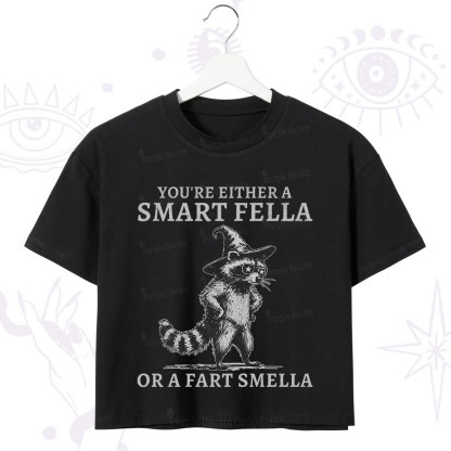 Purplehecate You're Either A Smart Fella or a Smart Fella  Crop T-Shirt