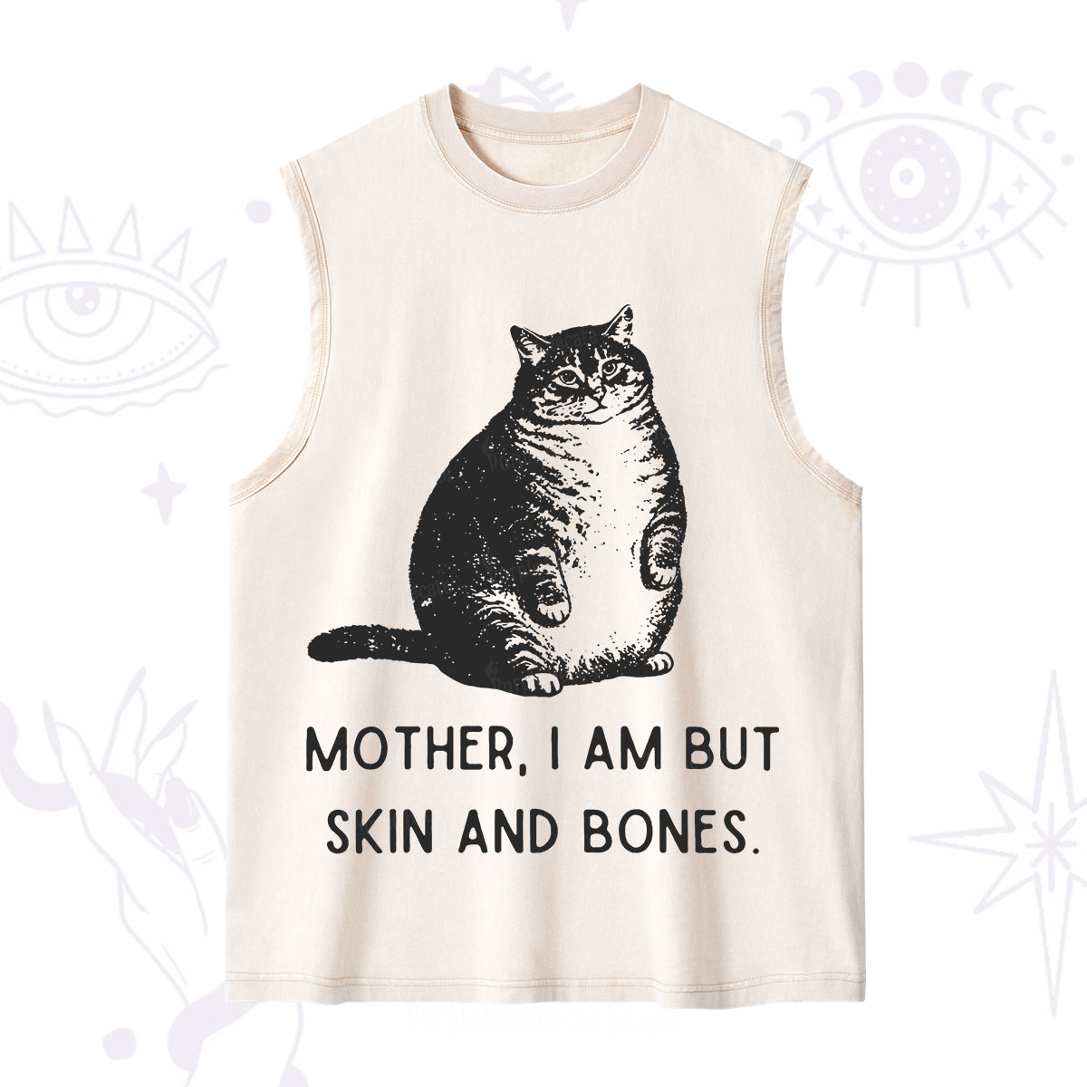 Purplehecate Cat Mother I Am But Skin And Bones Washed Tank