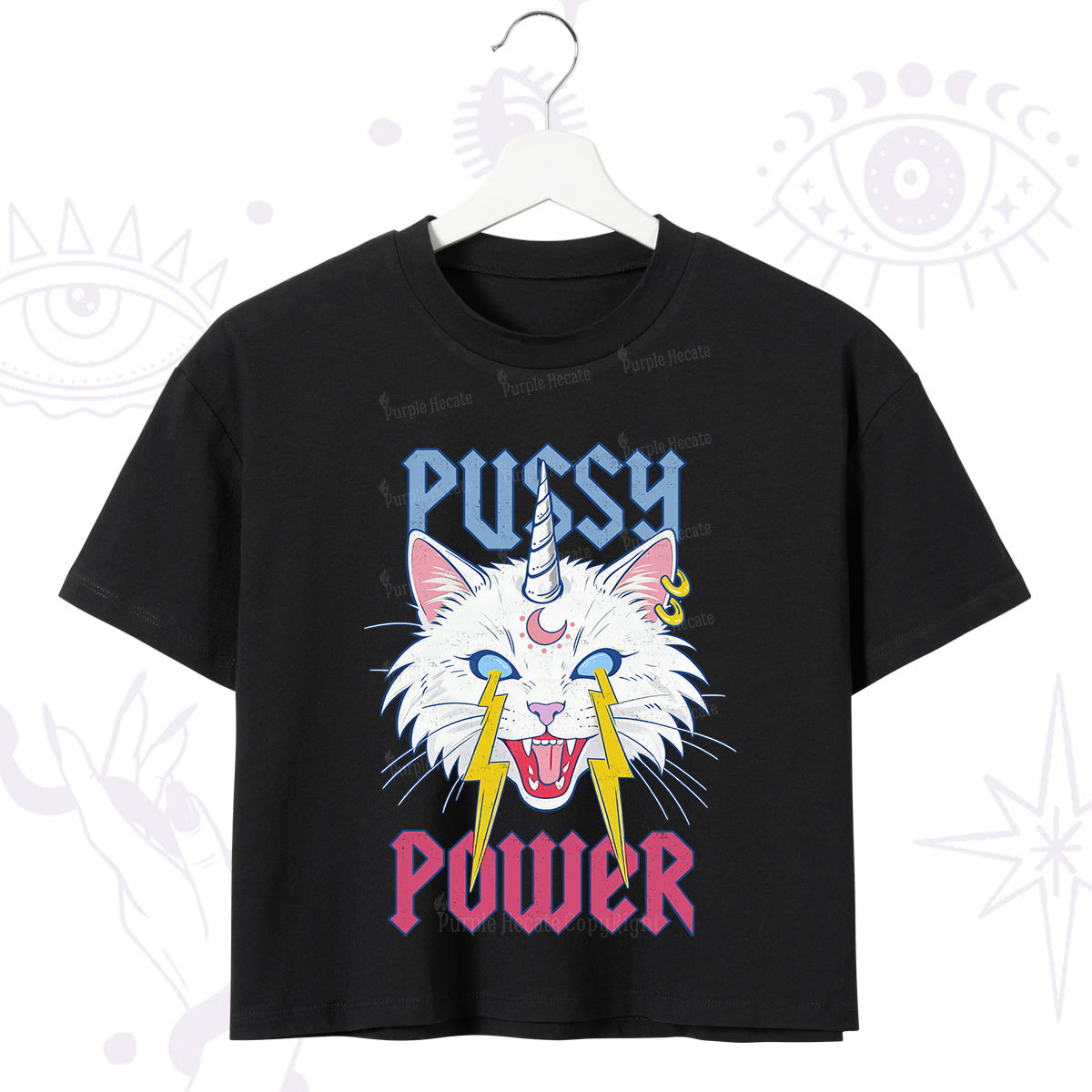 Purplehecate Pussy Power Crop T-Shirt