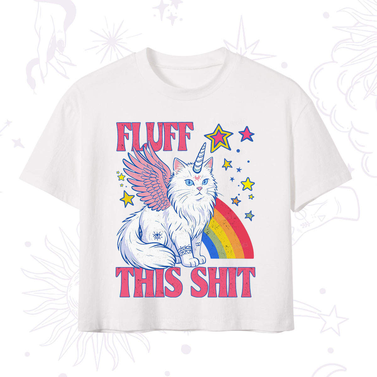 Purplehecate Fluff This Sh*t Cat Crop T-Shirt