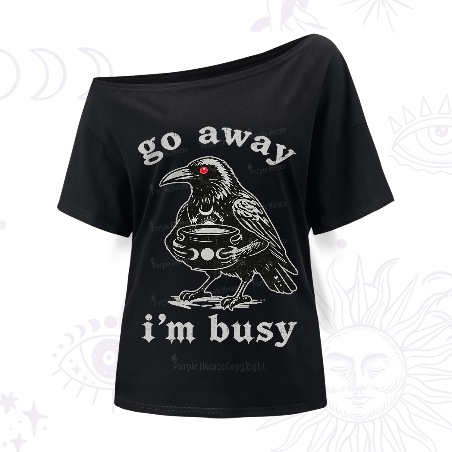 Purplehecate Go Away I'm Busy One Shoulder T-Shirt