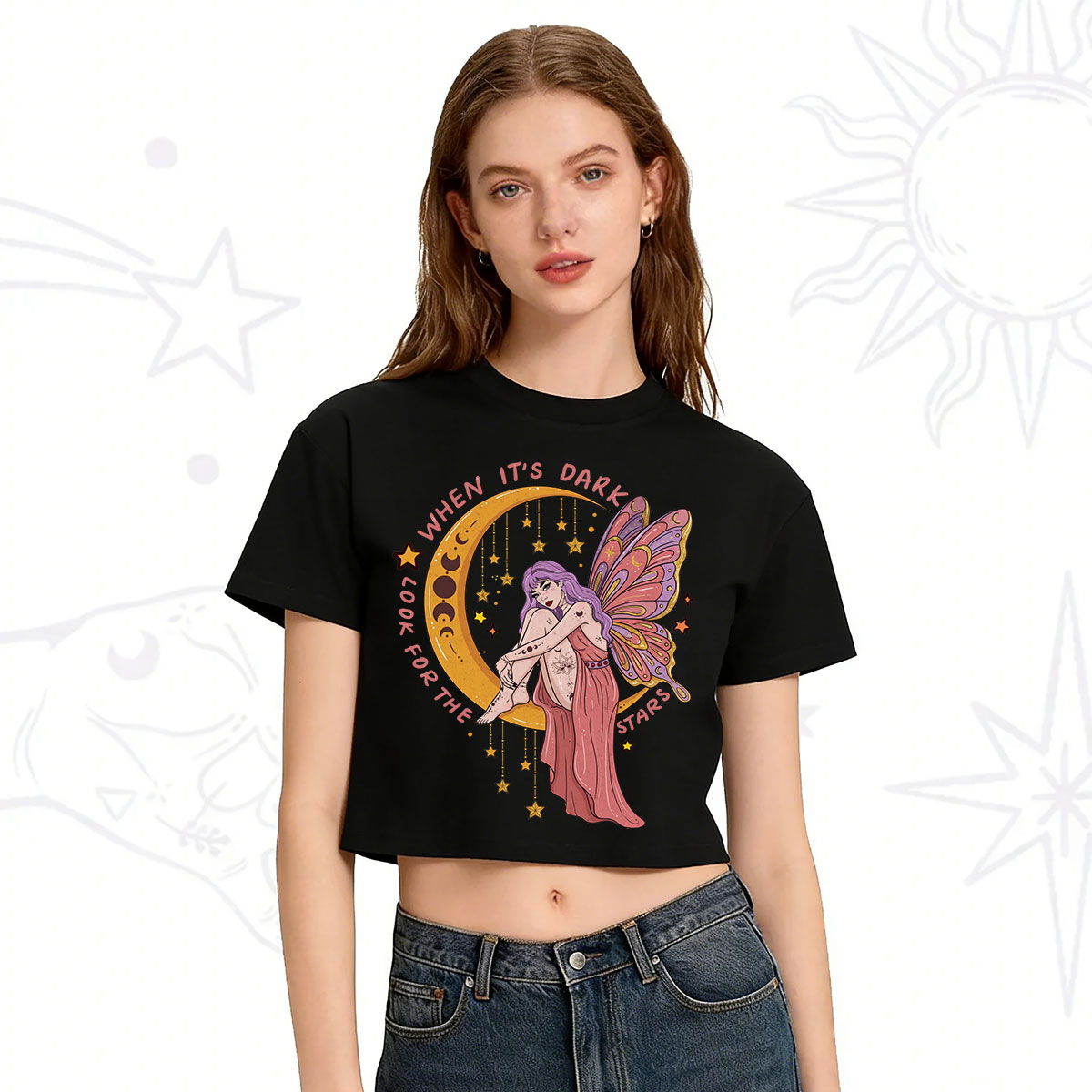Purplehecate Look For The Stars Crop T-Shirt