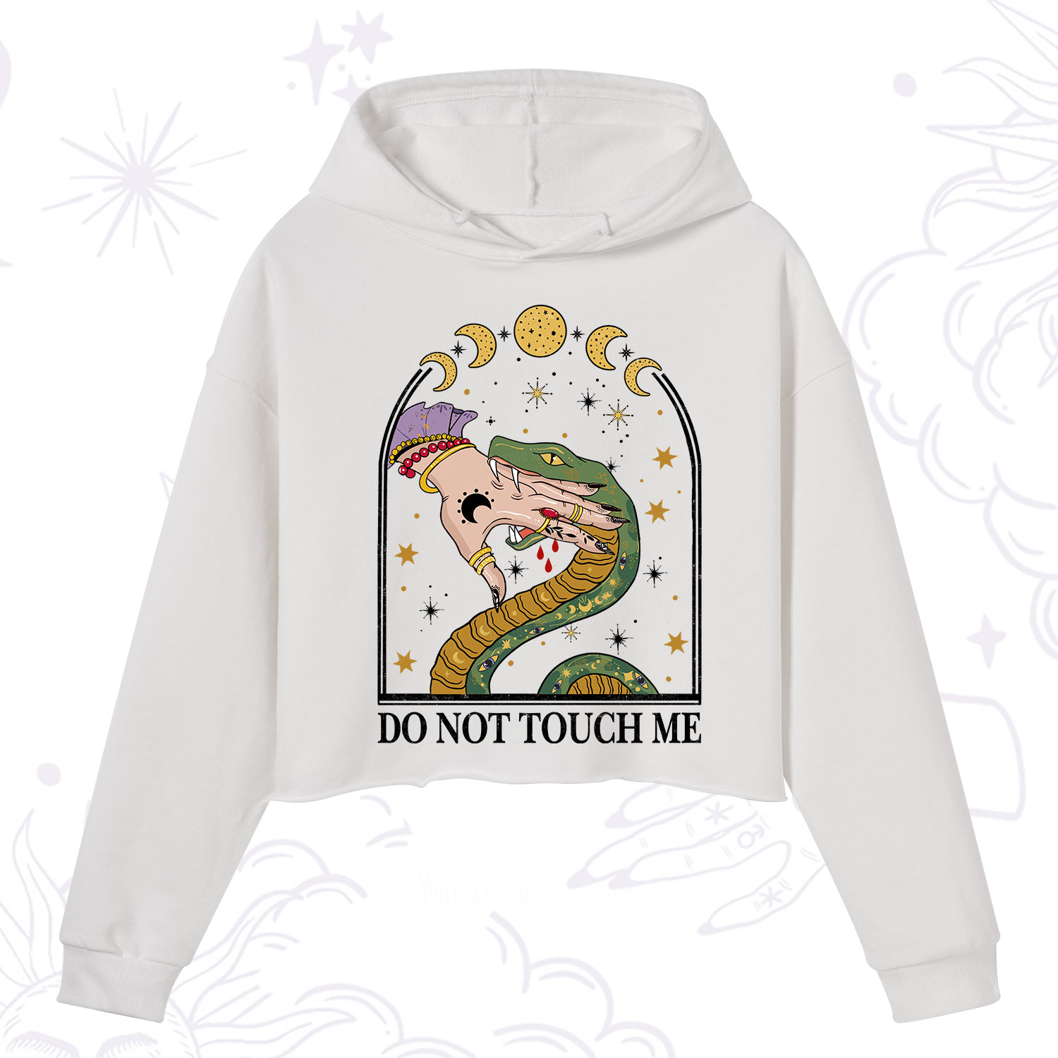 Purplehecate Do Not Touch Me Crop Hoodie