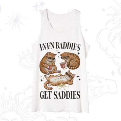 Purplehecate Even Baddies Get Saddies Funny Cat Tank