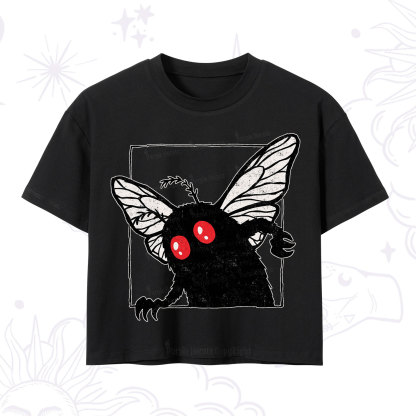 Purplehecate The Curious Mothman Crop T-Shirt