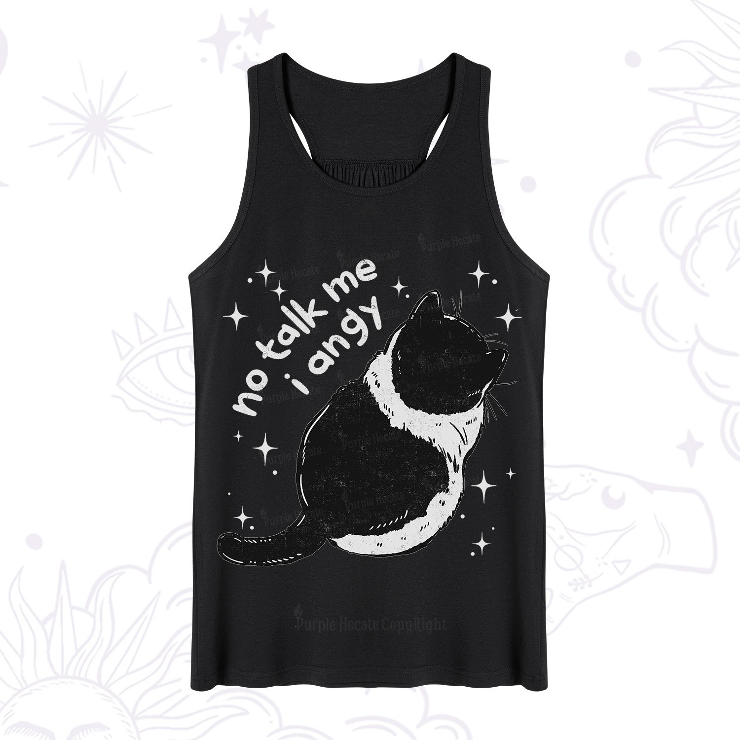 Purplehecate No Talk Me Im Angy Cat Tank