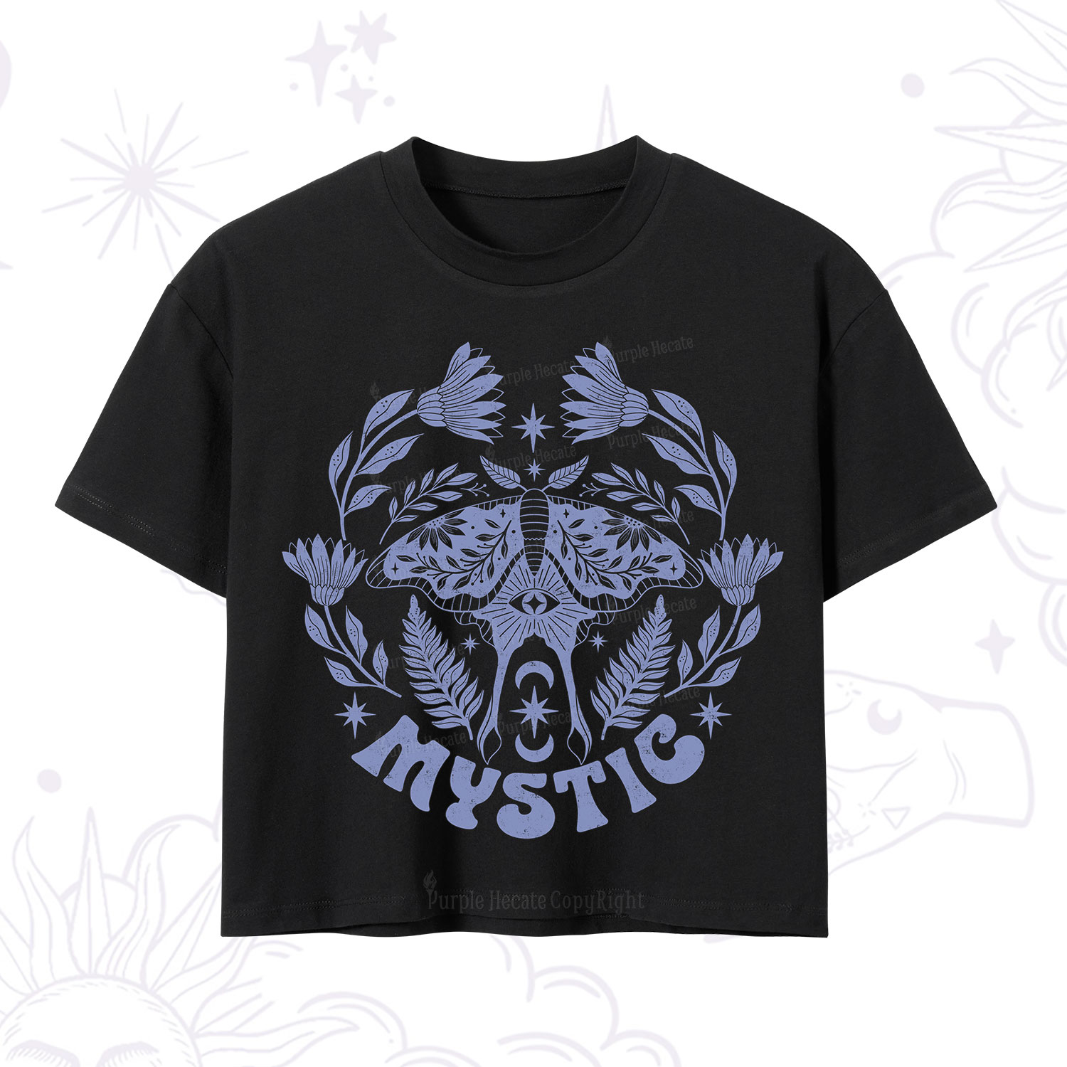 Purplehecate Mystic Moth Crop T-Shirt