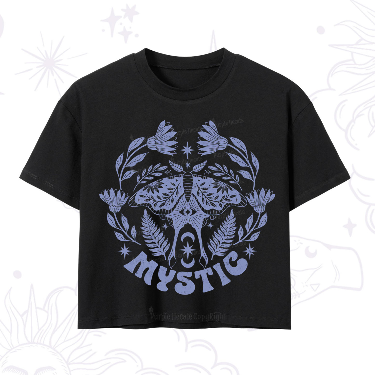Purplehecate Mystic Moth Crop T-Shirt