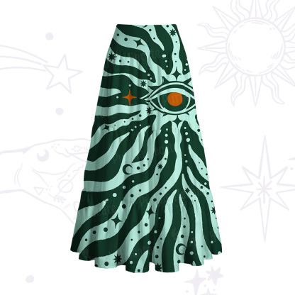 Purplehecate Green Vision Illusion Convertible Maxi Skirt