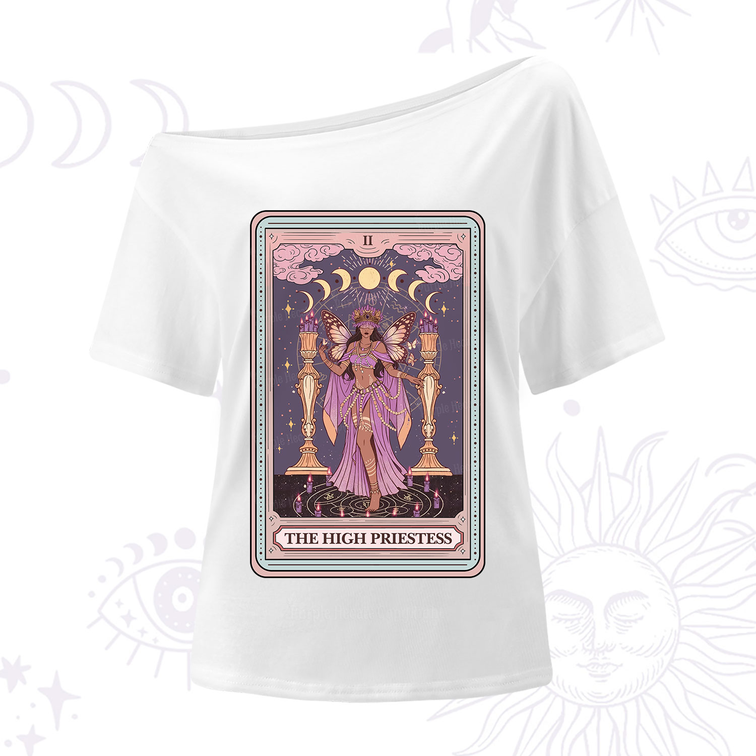 Purplehecate The Mystic High Priestess One Shoulder T-Shirt