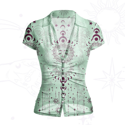 Purplehecate Lunar Eclipse Mesh Button Up Top