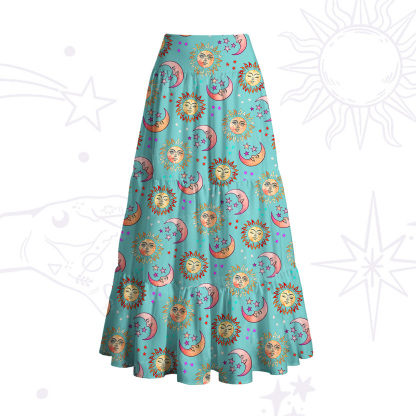 Purplehecate Dancing Suns and Lunar Dreams Convertible Maxi Skirt