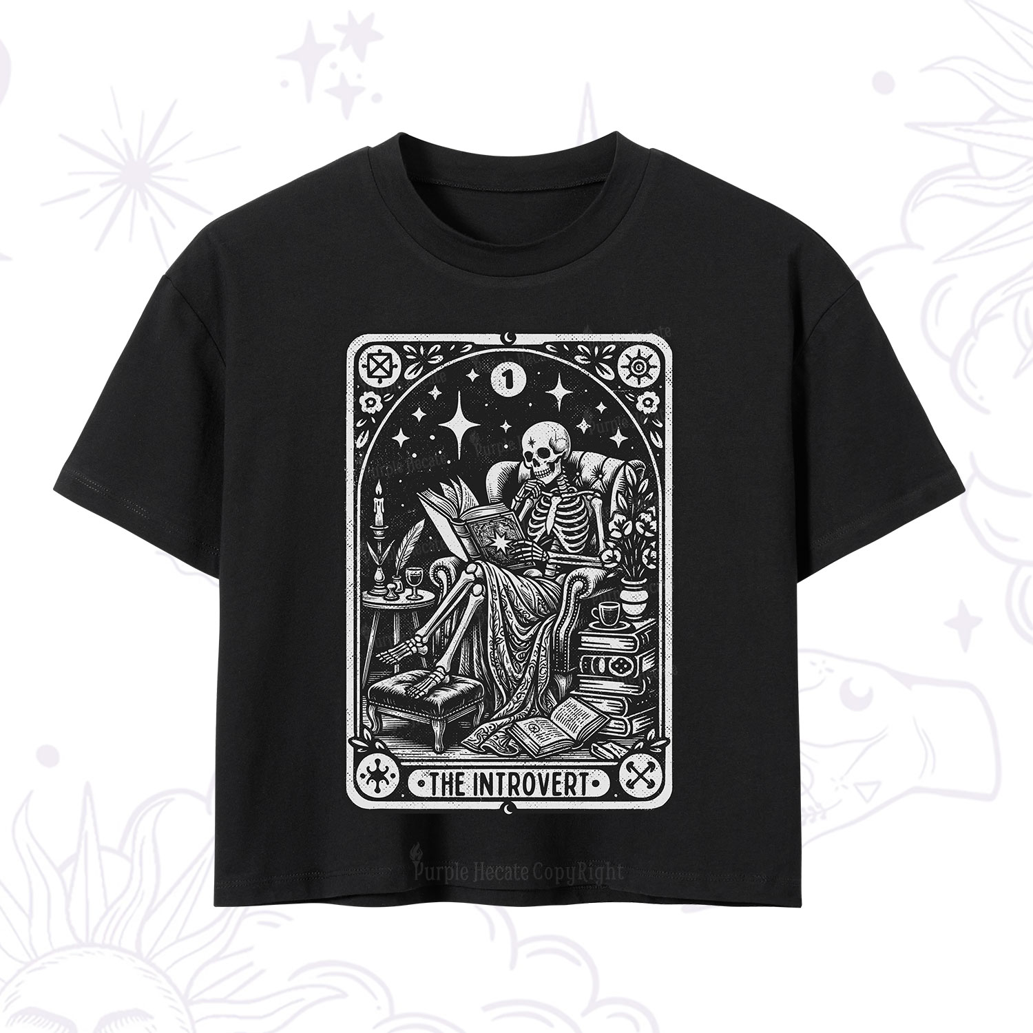 Purplehecate The Introvert Tarot Card Crop T-Shirt
