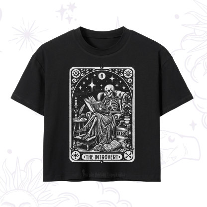 Purplehecate The Introvert Tarot Card Crop T-Shirt