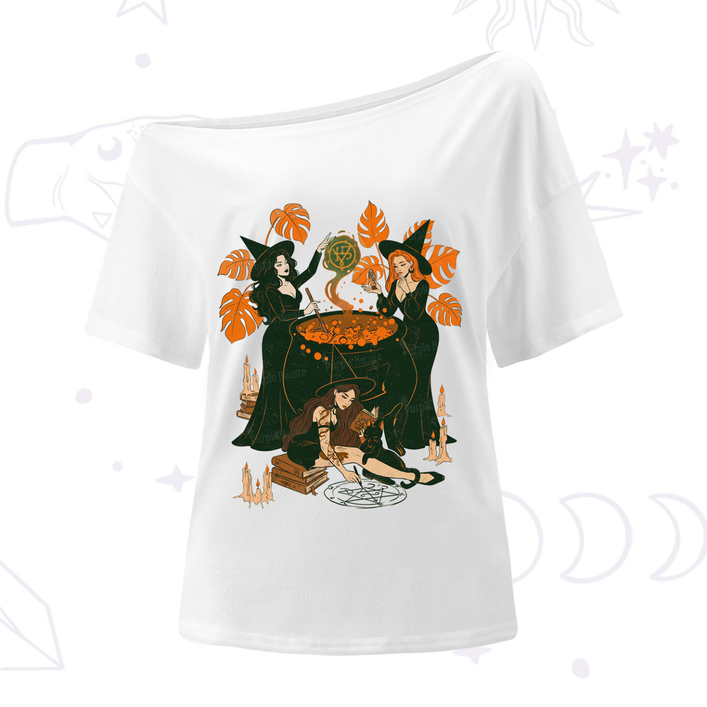 Purplehecate Midnight Potion Ritual Halloween One Shoulder T-Shirt