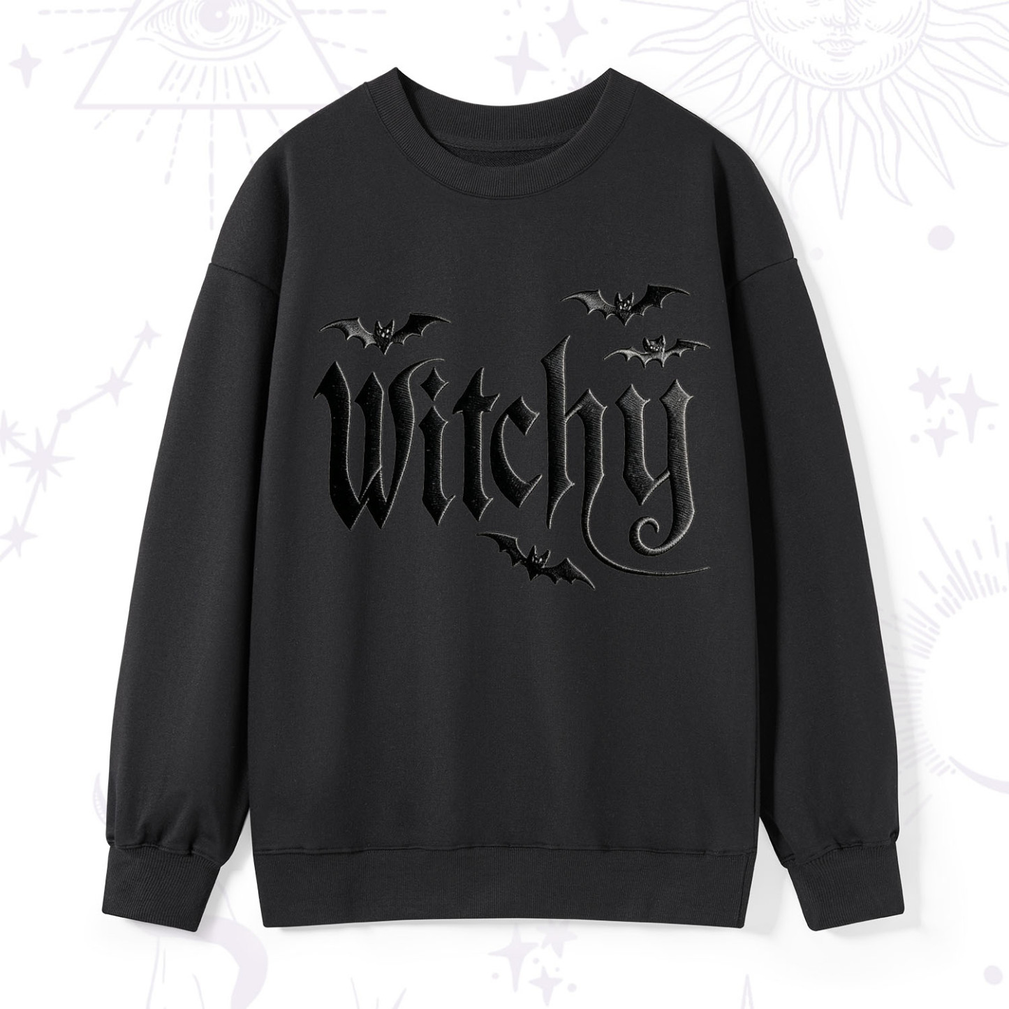 Purplehecate Gothic Bat Embroidered Sweatshirt
