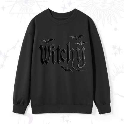 Purplehecate Gothic Bat Embroidered Sweatshirt