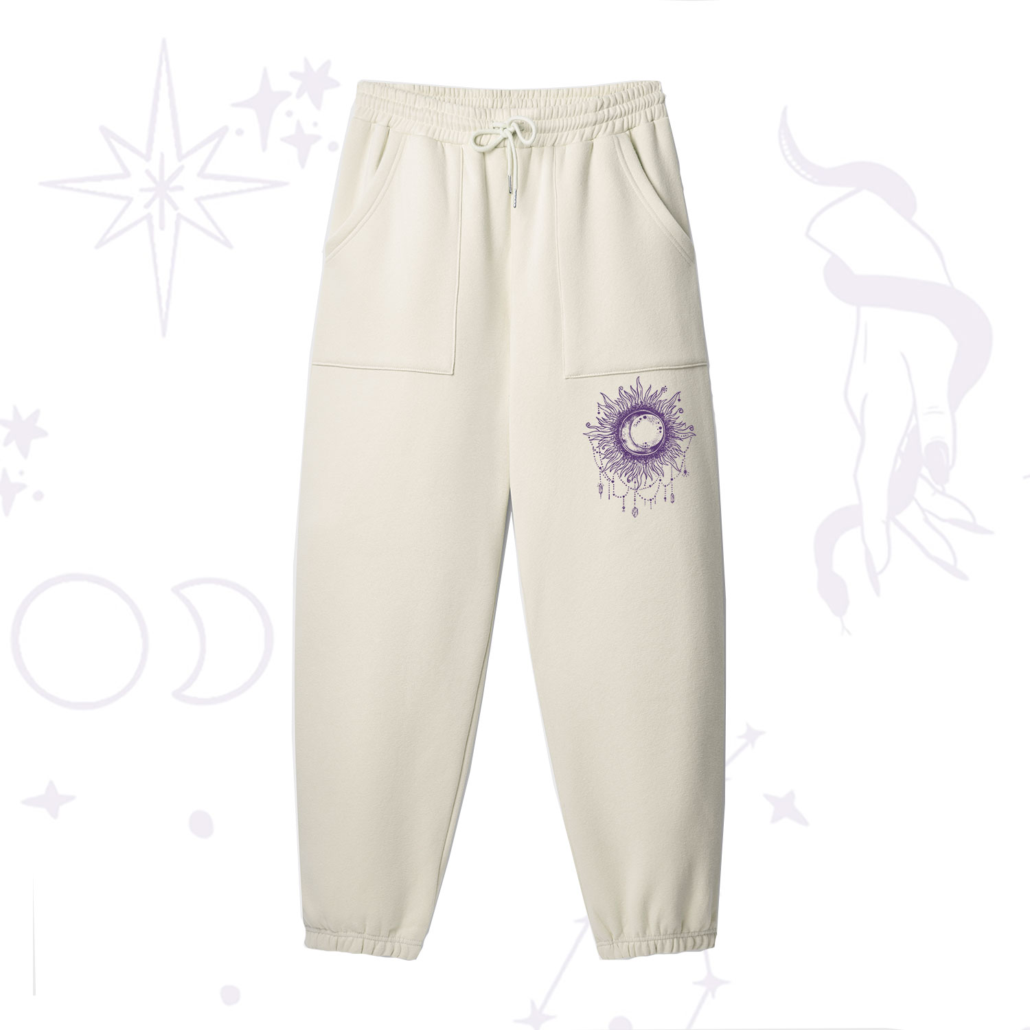 Purplehecate Starry Eye Fleece Sweatpants