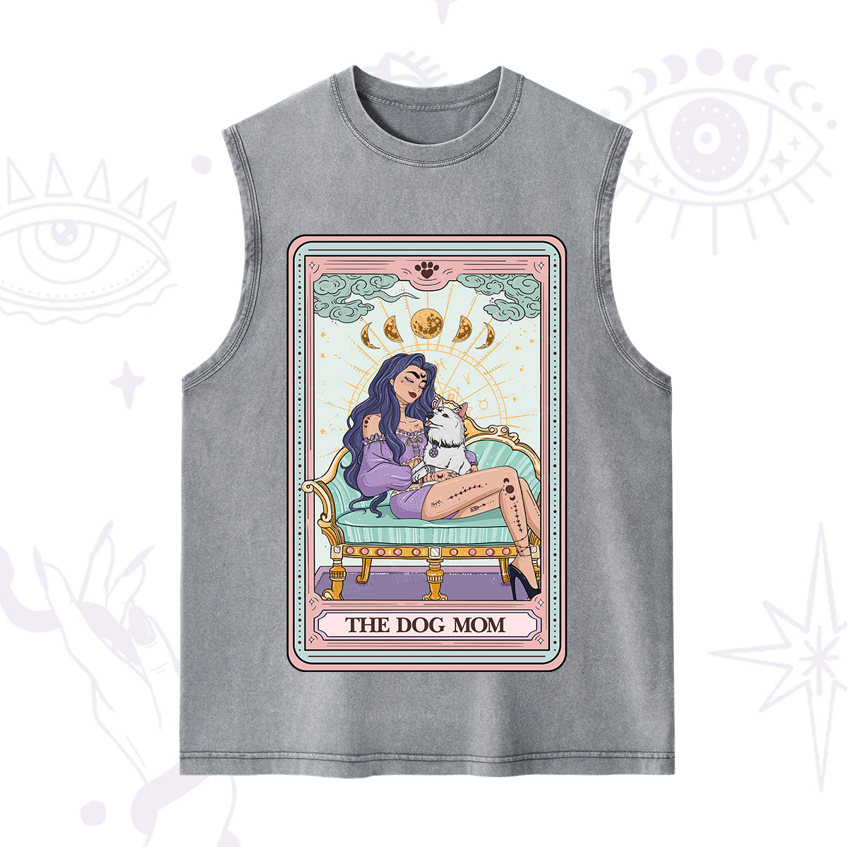 Purplehecate The Dog Mom Tarot Card Washed Tank
