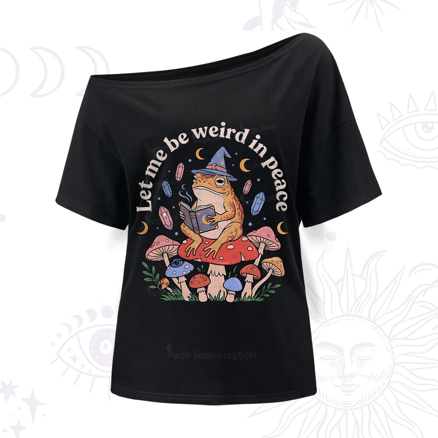 Purplehecate Let Me Be Weird in Peace Frog One Shoulder T-Shirt