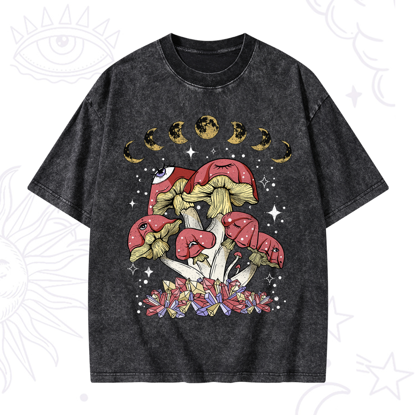 Magic Purplehecate Magic Mushroom Washed T-Shirt