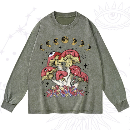 Purplehecate Magic Mushroom Washed Long Sleeve Shirt
