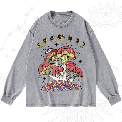 Purplehecate Magic Mushroom Washed Long Sleeve Shirt