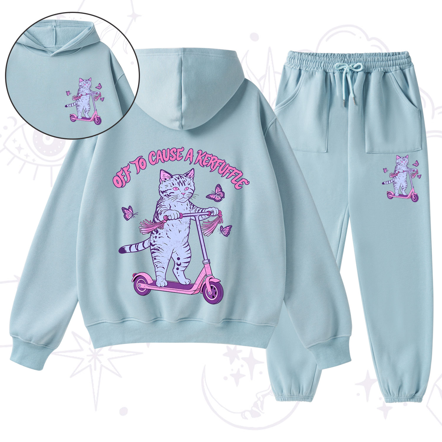 Purplehecate Off To Cause A Kerfuffle Cat Fleece Hoodie Suit