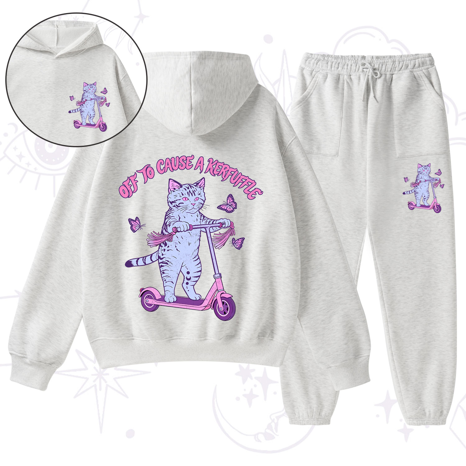 Purplehecate Off To Cause A Kerfuffle Cat Fleece Hoodie Suit