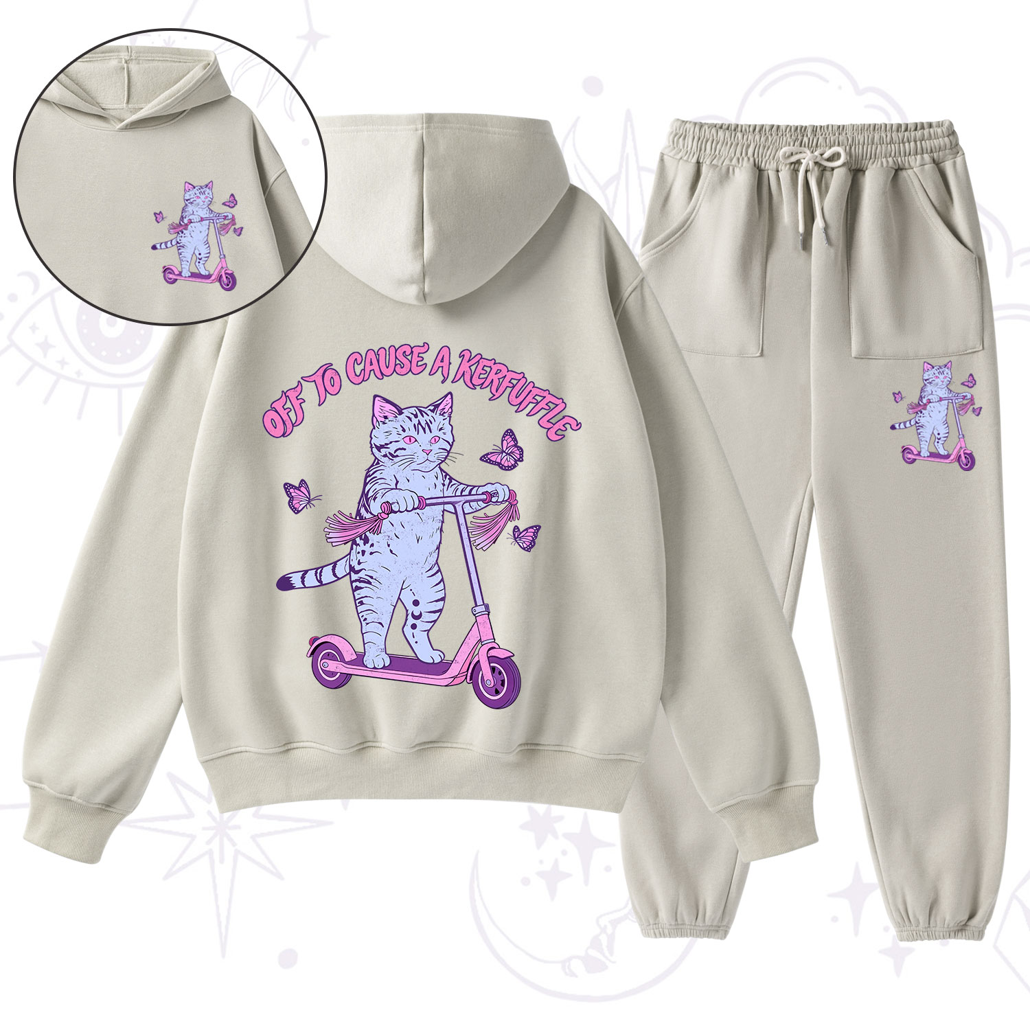 Purplehecate Off To Cause A Kerfuffle Cat Fleece Hoodie Suit