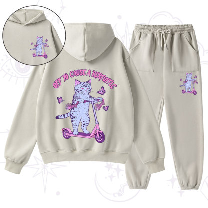 Purplehecate Off To Cause A Kerfuffle Cat Fleece Hoodie Suit