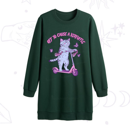 Purplehecate Off To Cause A Kerfuffle Cat Sweatshirt Dress