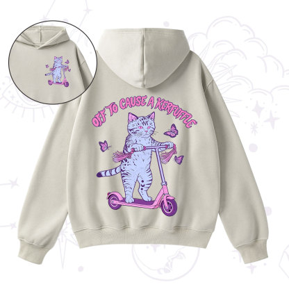 Purplehecate Off To Cause A Kerfuffle Cat Fleece Hoodie Suit