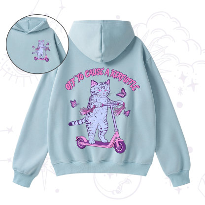 Purplehecate Off To Cause A Kerfuffle Cat Fleece Hoodie Suit