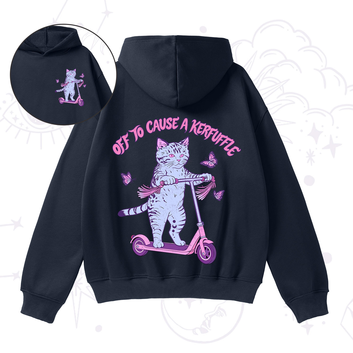 Purplehecate Off To Cause A Kerfuffle Cat Fleece Hoodie Suit
