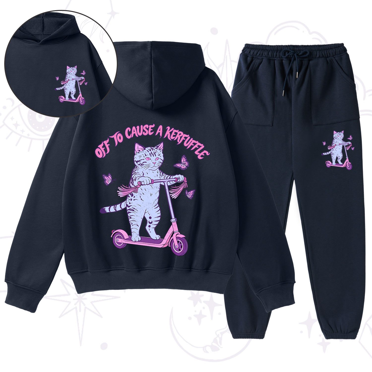 Purplehecate Off To Cause A Kerfuffle Cat Fleece Hoodie Suit