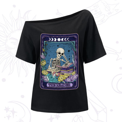 Purplehecate The Reader Tarot Card One-Shoulder T-Shirt
