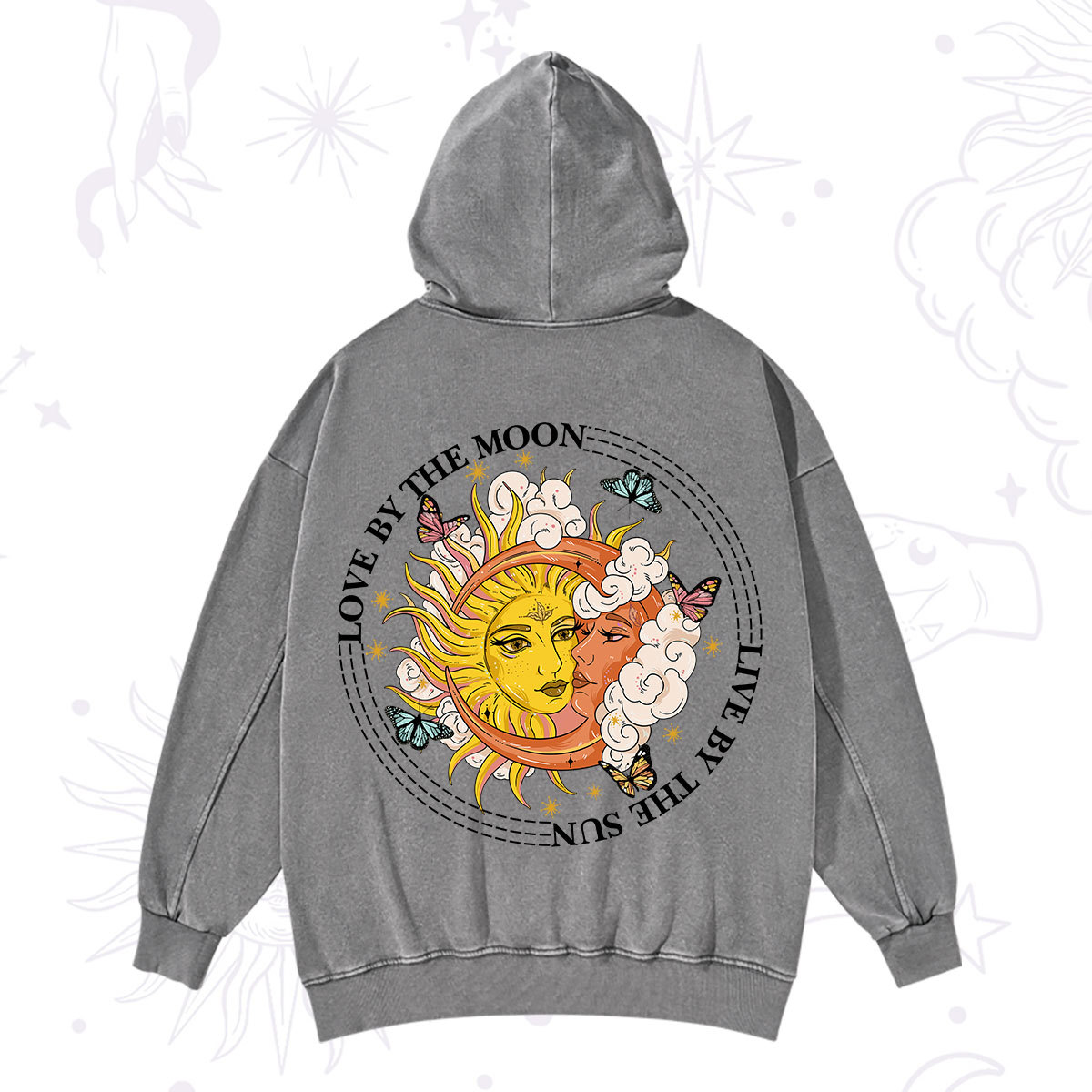 Purplehecate Live By The Sun Love By The Moon Washed Hoodie