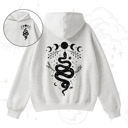 Purplehecate Snake And Moon Phase Comfort Fleece Hoodie Suit